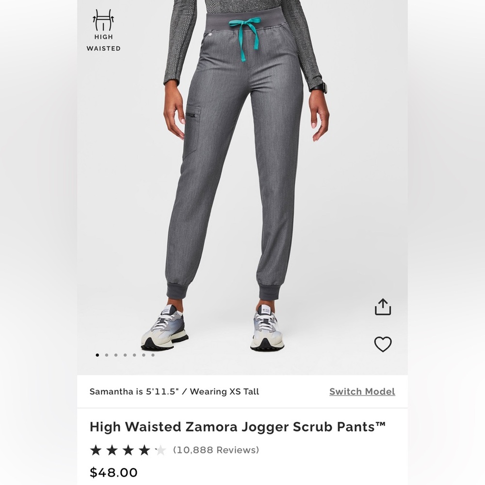 Figs High Waisted Graphite Zamora Scrub Pant